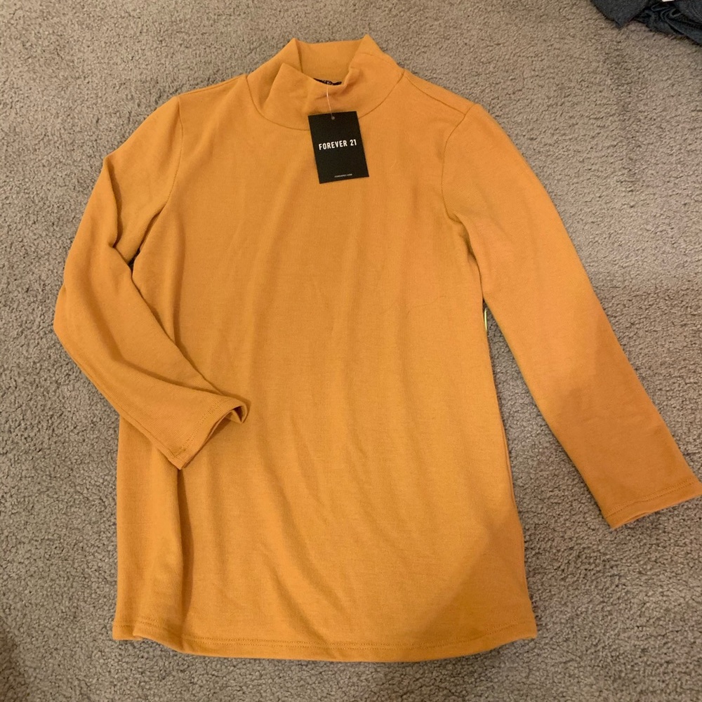 NWT mustard yellow mock neck shirt!